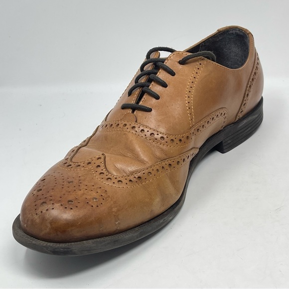 Cole Haan Ross Dustin Shoes Mens 12 M Brown Leather Wingtip Oxford Casual - Picture 8 of 14